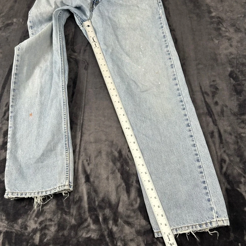 Levi's 505 Regular Fit Jeans Mens W34 L32 Light Wash Denim Straight Leg